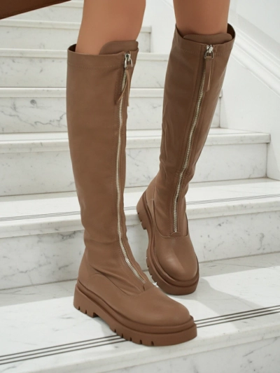 Dámské kozačky se zipem uprostřed Merivon