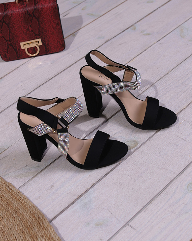 Dámské sandály na sloupku v černé barvě Xiobi- Footwear