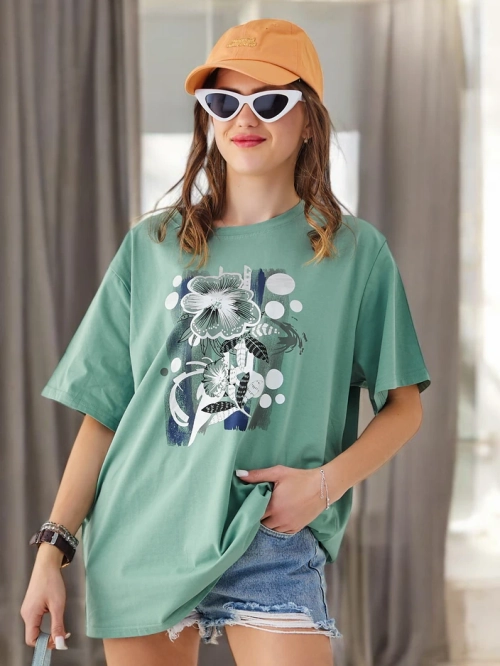 Royalfashion Жіноча бавовняна футболка з принтом