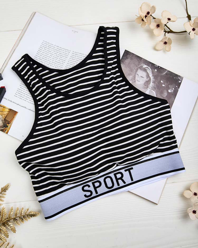 Royalfashion Dámská pruhovaná sportovní podprsenka