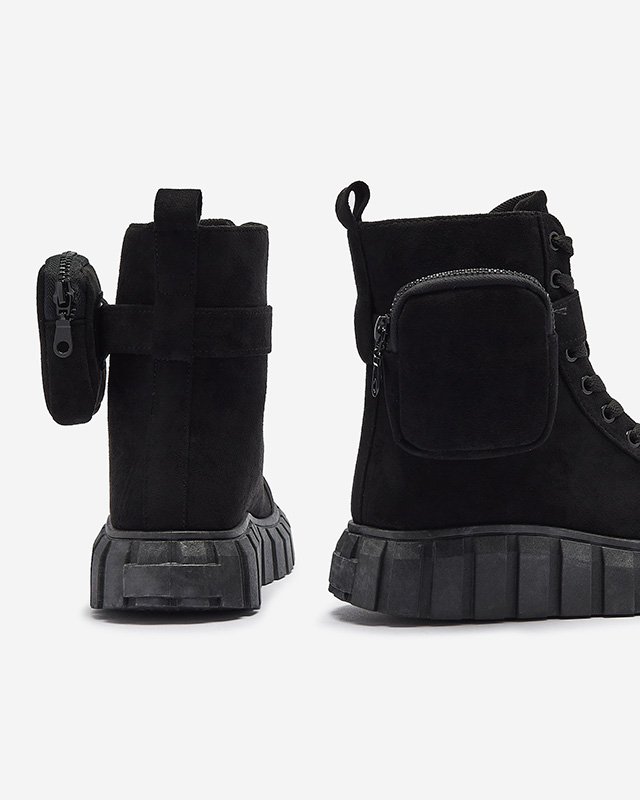 Dámské kozačky se sáčkem v černé barvě Sauups- Obuv