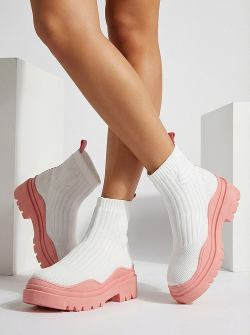 Біло-рожеві жіночі чоботи Korlico