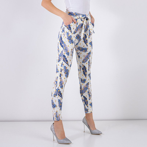 Білі жіночі штани з принтом