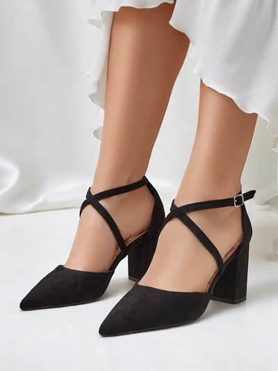 Жіночі еко-замшеві туфлі Royalfashion з ремінцями Kanastru