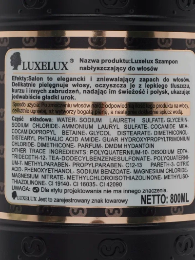 Luxelux Hair Shampoo Golden Classic 800 ml