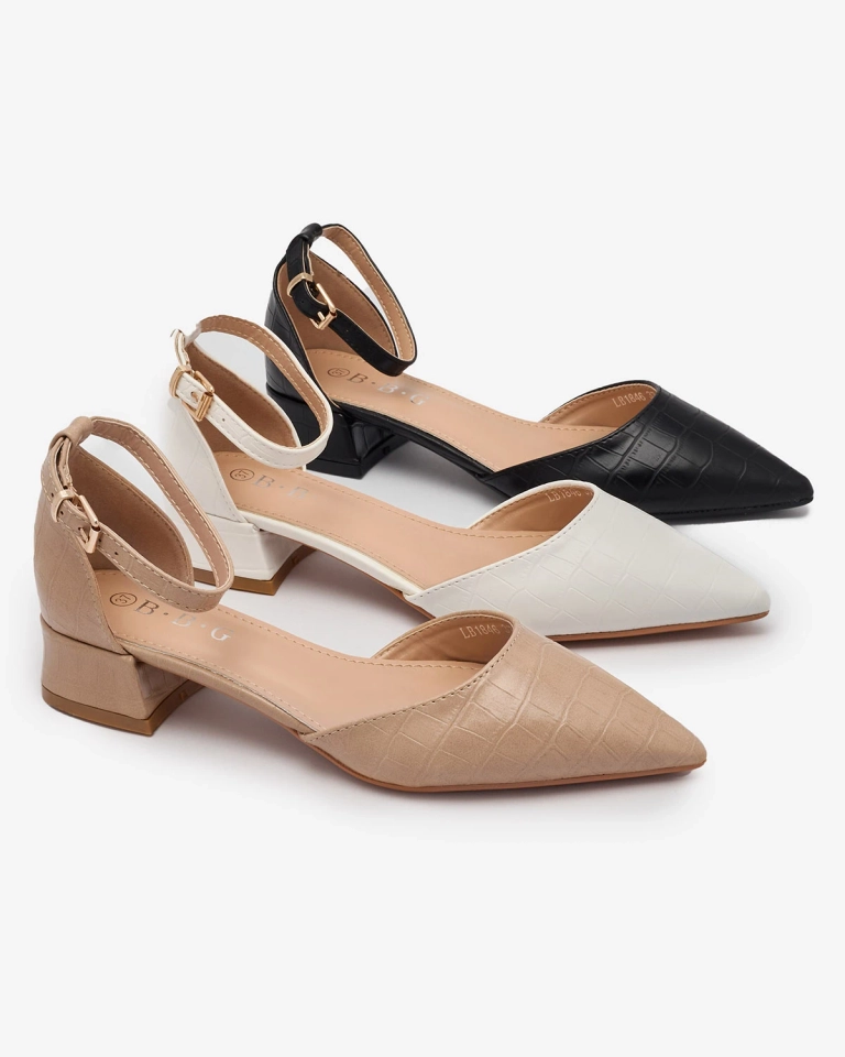 Bílé dámské baleríny s výřezem Sefozi- Obuv