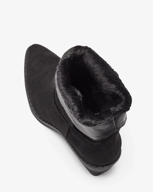 Royalfashion Чорні жіночі утеплені ковбойські чоботи Bronco