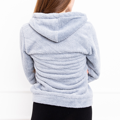 Dámská šedá plyšová mikina s potiskem Smile - Oblečení