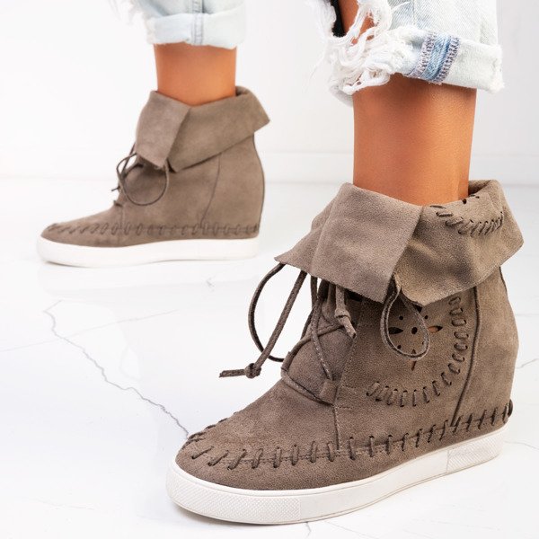 Zelené tenisky s vnitřním klínem Cinta - obuv