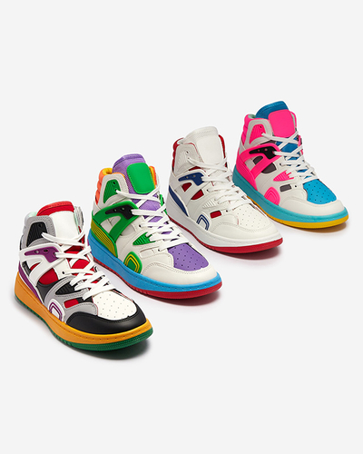 Жіночі високі спортивні кросівки кольору фуксії з кольоровими вставками Ogera - Взуття