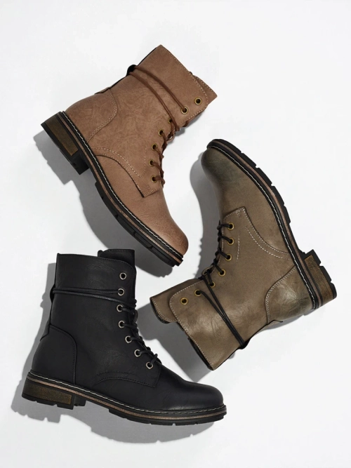 Еко шкіряні шнуровані жіночі ботфорти Ravonna