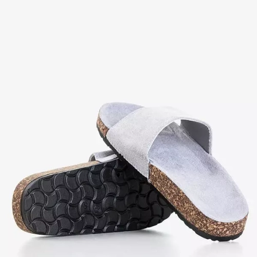 OUTLET Сірі жіночі тапочки Ratia - Взуття