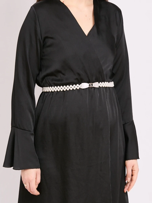 Пас дамський Callista перловий з клямрою кокардою – елегантність в італійському стилі