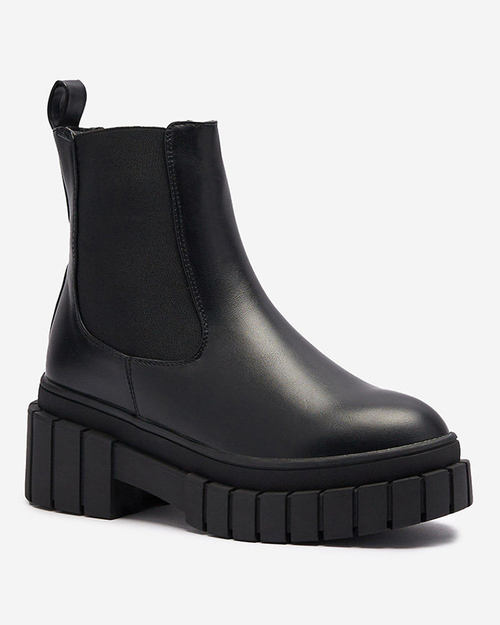 OUTLET Чорні жіночі черевики на товстій підошві Fazzati-Footwear