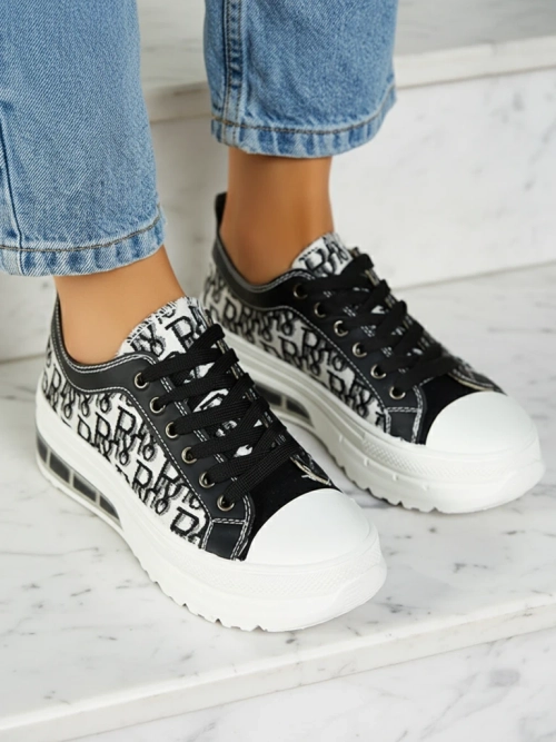 Sneakers Livia в Чорно-Білому Кольорі з Платформою