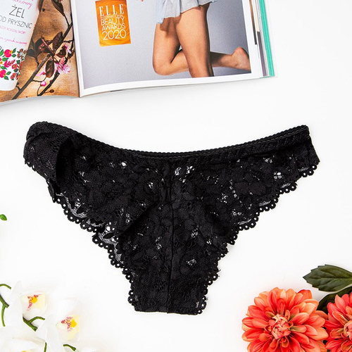 Жіночі чорні мереживні трусики - Нижня білизна