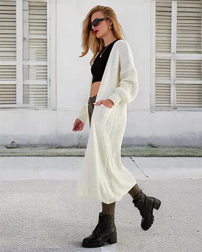 Royalfashion Dámský pletený svetr s přehozem