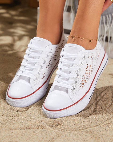 Білі жіночі ажурні кеди Tareni