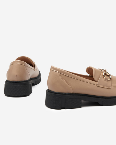 OUTLET Světle hnědé dámské boty s ozdobou na nose Veteca - Obuv