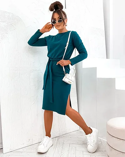 Royalfashion Dámské bavlněné šaty ke kolenům