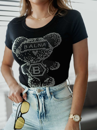 Royalfashion Dámské tričko se zirkony