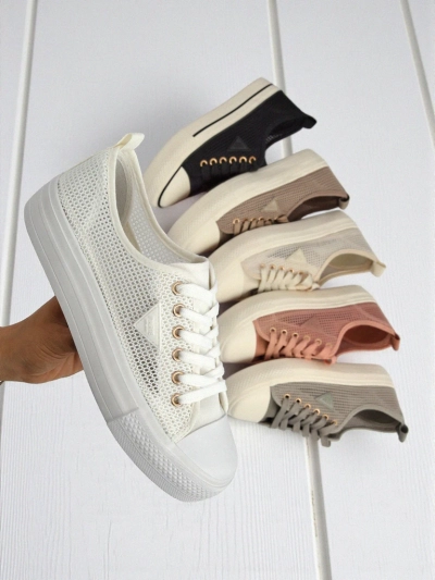 Dámské bílé tenisky Ariadne Mesh – prodyšné tenisky na ploché podrážce