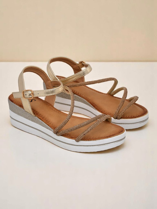 Royalfashion Жіночі танкетки зі стразами Ballosa