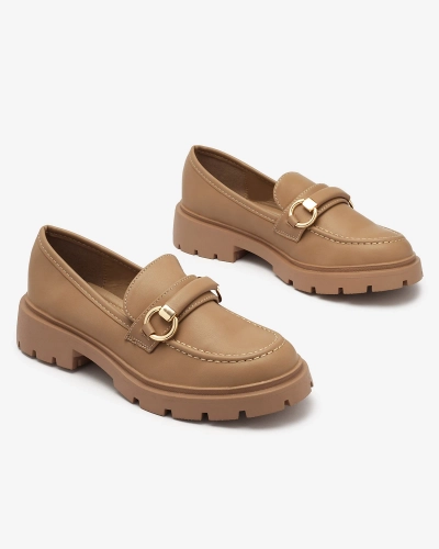 Royalfashion Dámské mokasíny ve světle hnědé barvě Desise