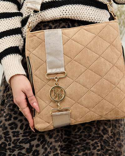 Royalfashion Hnědá prošívaná dámská kabelka z ekokůže