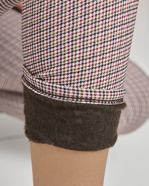 Сіро-чорні жіночі картаті лосини - Одяг