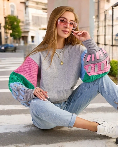 Жіночий світшот Royalfashion з різнокольоровими рукавами