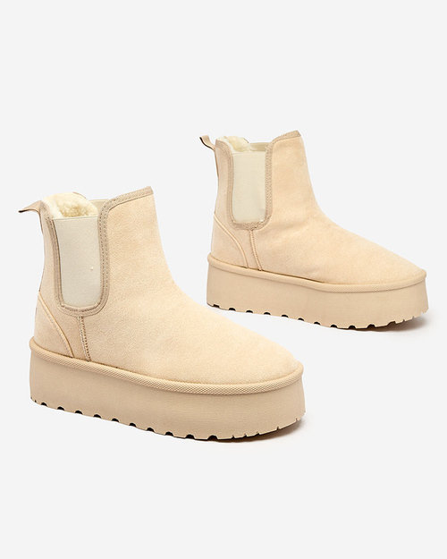 Royalfashion Бежеві жіночі черевики на платформі Stiellsia