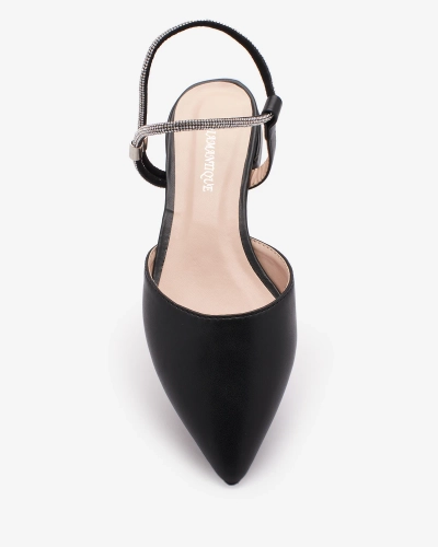 Royalfashion Black Dámské sandály na plochém podpatku s ozdobnou třpytivou podrážkou