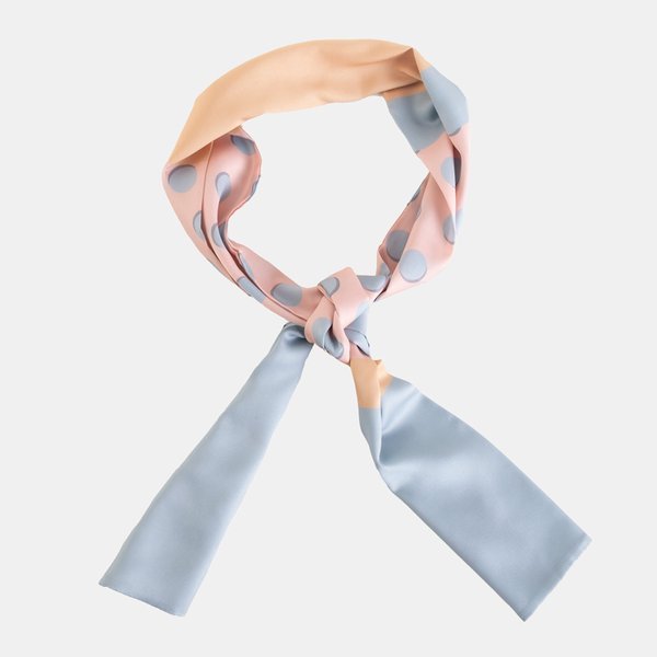 Dámský modrý a oranžový šátek v puntíky - šátky