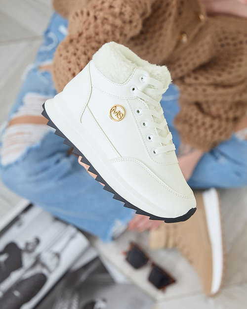 Royalfashion Жіночі утеплені спортивні черевики білого кольору Cerrto