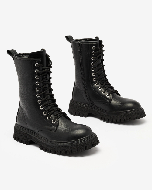 Чорні жіночі черевики з золотим ланцюжком Azerik - Взуття