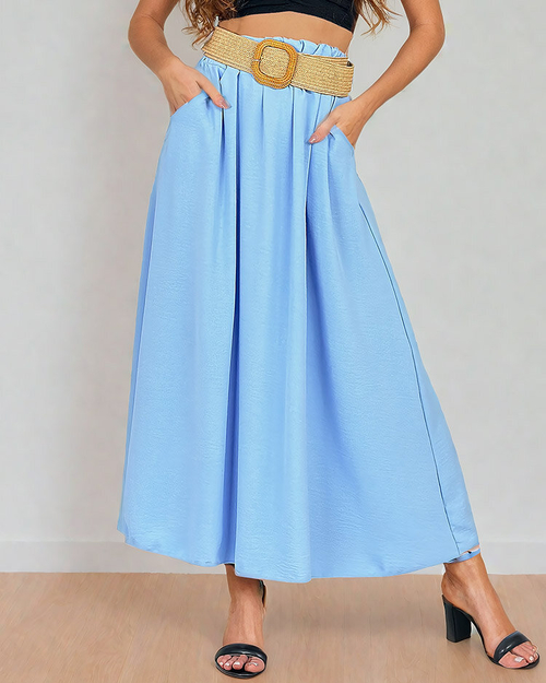 Royalfashion Жіноча спідниця міді з поясом