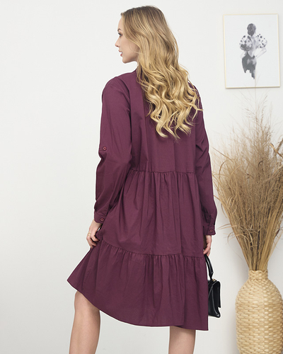 Бордова жіноча сукня PLUS SIZE- Одяг