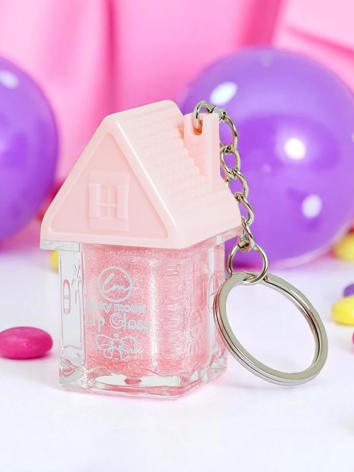 Блиск для губ з блискітками, колір світло-рожевий