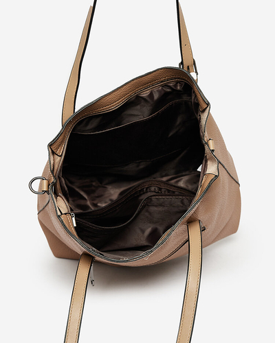 Royalfashion Světle hnědá dámská shopper kabelka