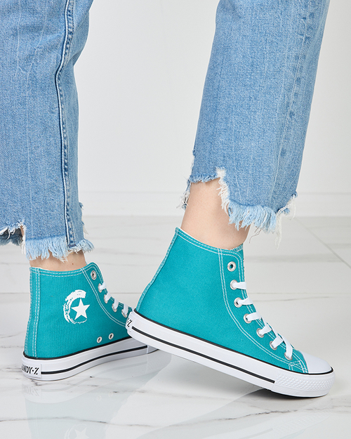 Бірюзові жіночі високі кеди Garet