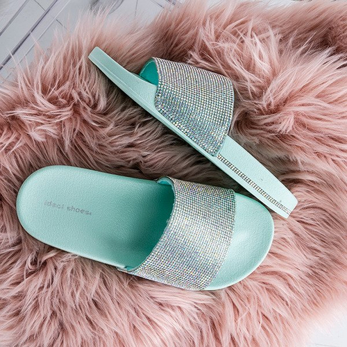 М’ятні тапочки з цирконами Клара - Взуття