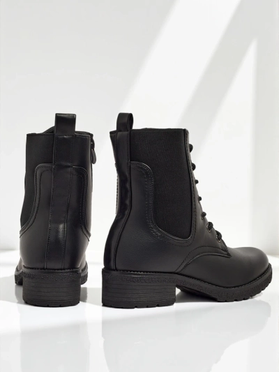 Еко шкіряні шнуровані ботильйони жіночі Oslynne