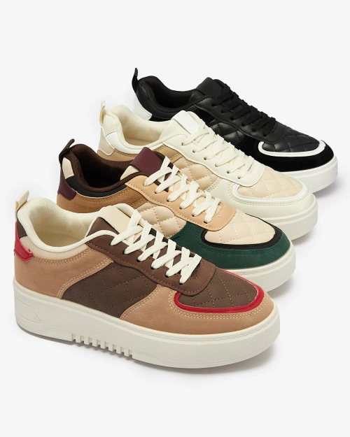 Коричневі стьобані жіночі спортивні туфлі Xitery - Взуття