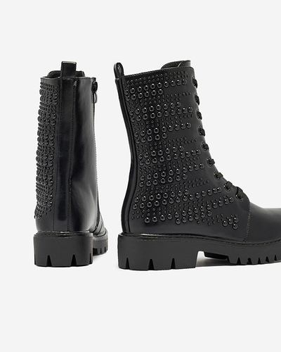 OUTLET Жіночі ботфорти з екошкіри з перлами Simvao- Взуття