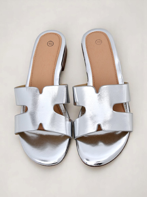 Royalfashion Жіночі шльопанці на плоскій підошві SilverEase