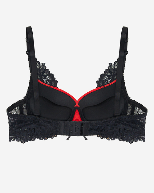 Чуттєвий червоно-чорний мереживний бюстгальтер - Нижня білизна