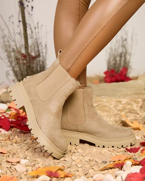 Royalfashion Béžové dámské zateplené boty Comfy Walk