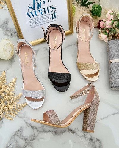Royalfashion Dámské brokátové sandály Etotta