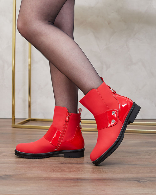 Royalfashion Червоні матові жіночі черевики Setipfa